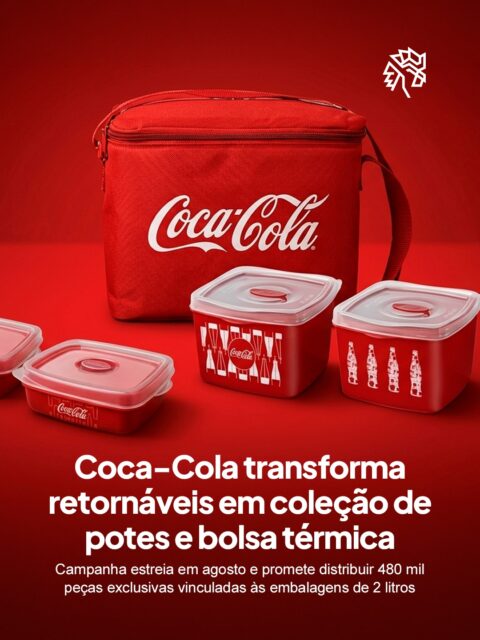 As garrafas retornáveis fazem parte da rotina de gerações de brasileiros, e a Coca-Cola aposta nesse hábito para criar uma ativação que conecta memória afetiva ao gosto crescente por itens colecionáveis.
A marca prepara potes e bolsa térmica para guardar alimentos, com lançamento previsto para agosto. A iniciativa ainda inclui uma etapa ligada às cartelas completas, reforçando o caráter de coleção da campanha.
Ao unir consumo cotidiano e colecionismo, a Coca-Cola transforma um item básico da casa do brasileiro em motivo de engajamento com a marca.
