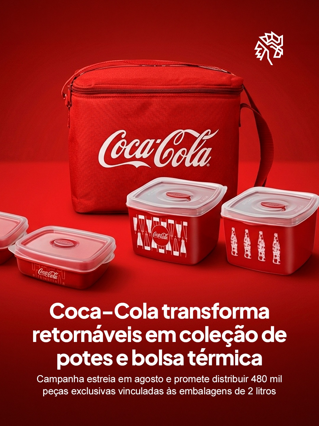 As garrafas retornáveis fazem parte da rotina de gerações de brasileiros, e a Coca-Cola aposta nesse hábito para criar uma ativação que conecta memória afetiva ao gosto crescente por itens colecionáveis.
A marca prepara potes e bolsa térmica para guardar alimentos, com lançamento previsto para agosto. A iniciativa ainda inclui uma etapa ligada às cartelas completas, reforçando o caráter de coleção da campanha.
Ao unir consumo cotidiano e colecionismo, a Coca-Cola transforma um item básico da casa do brasileiro em motivo de engajamento com a marca.