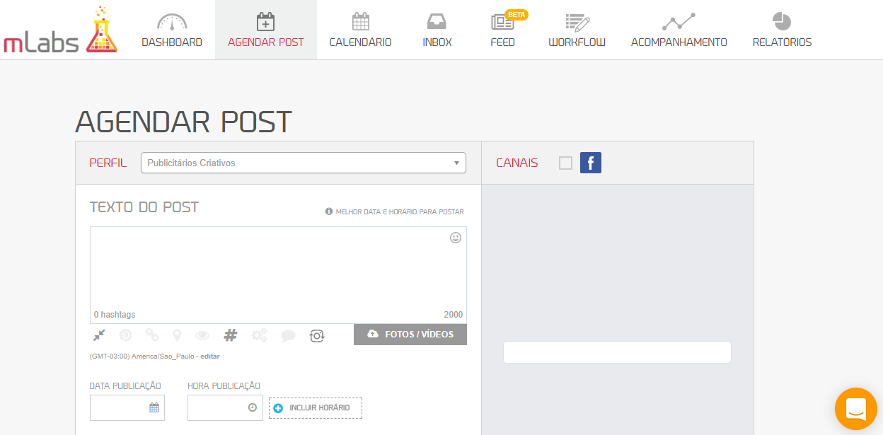 agendar post na mlabs