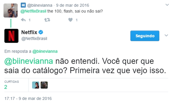 Depois da Netflix Brasil perguntar no Twitter sobre a primeira