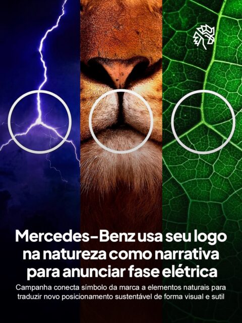 A era dos elétricos chegou, e a Mercedes-Benz decidiu resgatar seu símbolo icônico para contar uma nova fase da marca, agora ligada à eletrificação. A campanha Nature or Nothing parte de um insight simples, mostrar que a estrela de três pontas pode ser encontrada na natureza, conectando passado e futuro em uma mesma narrativa.

Folhas, flores, colmeias e até relâmpagos revelam o símbolo de forma orgânica, sem intervenção artificial, criando reconhecimento imediato. A construção visual transforma o ícone, antes associado ao domínio técnico, em algo que também pode coexistir com o meio ambiente.

Mais do que estética, a ideia sustenta um posicionamento claro, a evolução para veículos 100% elétricos. Ao trocar o metal pela natureza como linguagem, a marca traduz sua mudança de rota sem precisar explicar, deixando o conceito trabalhar por conta própria.