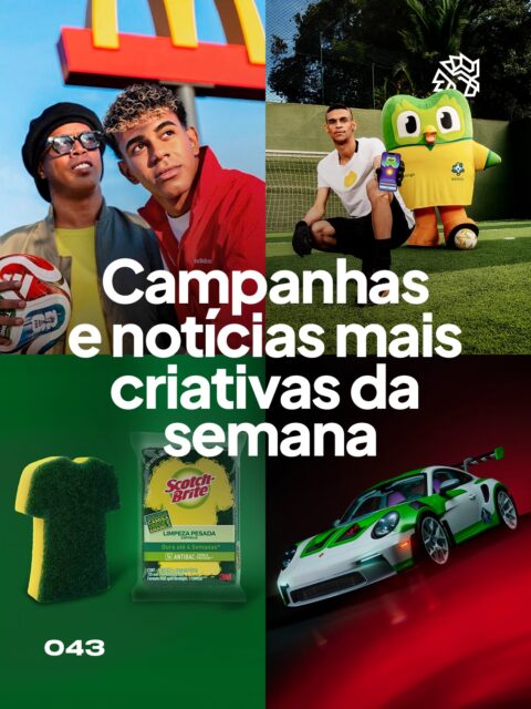 A Copa do Mundo pode ter começado, mas as marcas já estavam em campo durante essa semana. A Uber criou uma estrela exclusiva para o Brasil no app, inspirada nos cinco títulos da Seleção, enquanto o QuintoAndar trocou temporariamente seu nome para SextoAndar em todos os canais digitais, abraçando a superstição coletiva do hexacampeonato.

O Starbucks entrou no clima relançando o Bearista em edição limitada, com o chapéu do personagem em formato de bola, disponível em todas as lojas do país dentro da iniciativa Fanáticos Pela Sua Paixão.

O destaque da semana ficou com o McDonald’s e Ronaldinho Gaúcho. A marca transformou os Arcos Dourados em gol e convidou o brasileiro e Lamine Yamal para acertar a bola entre eles. Ronaldinho concluiu o desafio de primeira e declarou “comigo é assim”, gerando o primeiro grande viral publicitário da Copa.

🐓 Acompanhe as campanhas mais criativas do mercado aqui nos @publicitarioscriativos