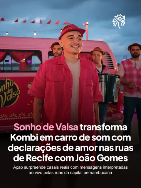 O carro de som é um dos gestos mais reconhecíveis do romantismo popular brasileiro, e Sonho de Valsa se apropria do formato para levar a campanha Declare-se com Sonho de Valsa para além das redes sociais.

Desenvolvida pela agência PROS, a ação seleciona três casais reais e os surpreende a bordo de uma Kombi que percorre Recife com trilha ao vivo de forró pé de serra. João Gomes aparece pessoalmente para interpretar as declarações de cada casal, e a iniciativa se desdobra em uma série de três filmes.

Ao escolher Recife como cenário, a marca torna a regionalização parte da própria linguagem criativa.