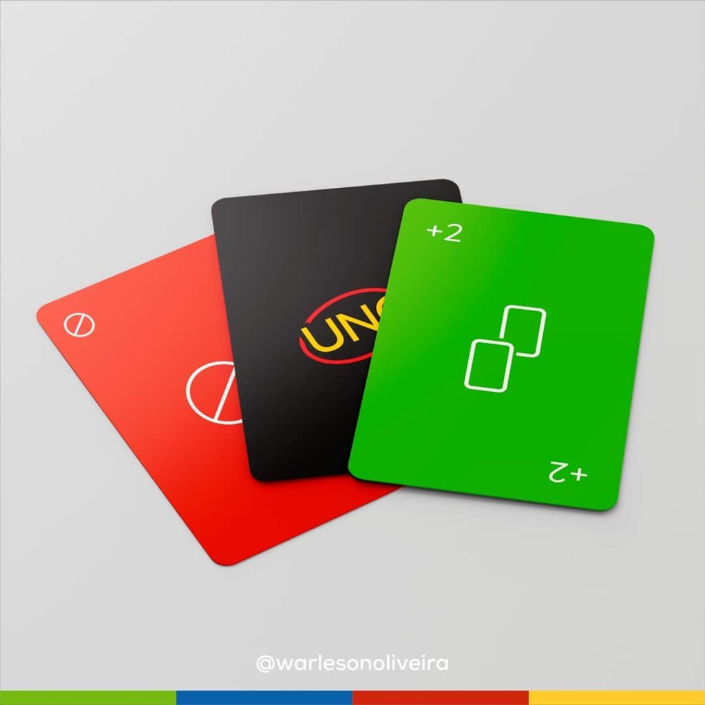 Designer redesenha cartas de UNO no estilo minimalista