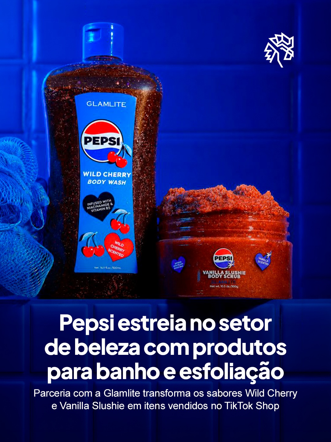 Marcas de alimentos e bebidas têm apostado no universo da cosmética para ampliar a conexão com públicos jovens, e a Pepsi entra nessa lógica com sua primeira investida na categoria. A marca usa um sabor já enraizado na memória do consumidor como ponto de partida para uma nova experiência sensorial.

A colaboração com a Glamlite resultou em duas apostas: um gel com aroma de Wild Cherry e um esfoliante inspirado no sabor Vanilla Slushie. Os itens chegam ao mercado com venda restrita ao TikTok Shop, plataforma que concentra grande parte do público jovem que a marca busca alcançar.

A exclusividade no canal reforça a aposta em espaços onde a descoberta de produto acontece de forma orgânica e viral. É uma maneira de transformar reconhecimento de marca em relevância dentro de um novo mercado.