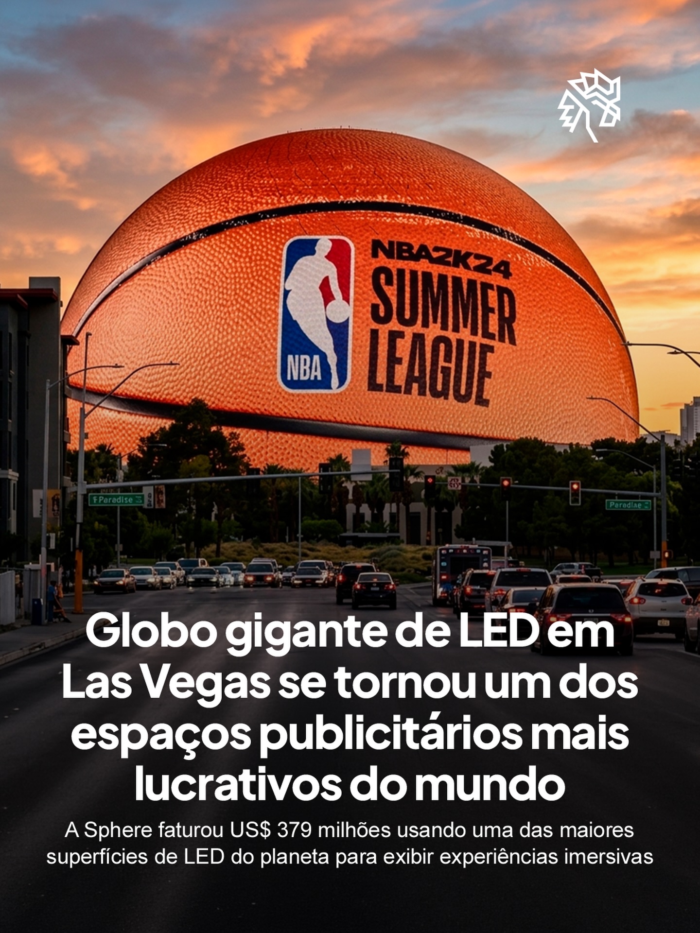 A Sphere, em Las Vegas, deixou de funcionar apenas como arena de entretenimento para se transformar em um dos espaços publicitários mais valiosos do mundo. Com sua estrutura coberta por telas gigantes de LED, o local virou vitrine para marcas globais e experiências visuais em larga escala.

Segundo números divulgados recentemente, a estrutura faturou US$ 379 milhões explorando ativações publicitárias, conteúdos imersivos e campanhas exibidas na fachada esférica. O impacto visual ajudou o espaço a se tornar um dos cenários mais compartilhados das redes sociais.

Mais do que mídia exterior, a Sphere passou a representar um novo modelo de entretenimento visual, misturando tecnologia, branding e repercussão digital em uma experiência criada para gerar atenção dentro e fora de Las Vegas.