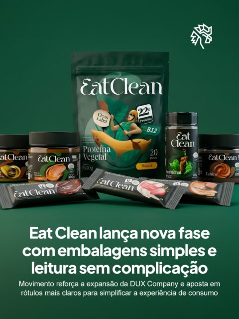 Ler um rótulo e não entender metade dos ingredientes virou algo tão comum que muita gente já nem percebe. Mas a nova fase da Eat Clean nasce justamente para questionar essa lógica e mostrar que talvez a alimentação não precise ser tão complicada assim.

Com um posicionamento baseado em ingredientes reais, fórmulas clean label e alternativas plant-based, a marca reforça a ideia de que fazer escolhas melhores não precisa significar abrir mão do sabor, da praticidade ou transformar alimentação em uma rotina restritiva.

Agora em uma nova etapa dentro do ecossistema da DUX Company, a @eatcleanoficial amplia sua proposta  e reforça uma construção baseada em naturalidade, transparência e experiências pensadas para o dia a dia, mostrando que entre fazer bem e fazer “hummm”, talvez seja possível ter os dois.