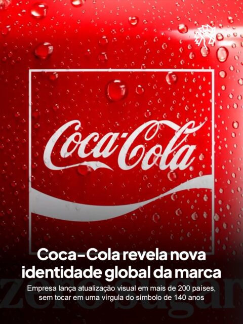 A Coca-Cola enfrenta o mesmo dilema de toda companhia centenária quando decide se renovar: como parecer atual sem perder aquilo que a torna instantaneamente reconhecível em qualquer canto do mundo.

O sistema de design chega aplicado globalmente, passando por embalagens, canais digitais, equipamentos de refrigeração e pontos de venda, com apoio de um novo Design Intelligence Center. O quadrado Arden volta como símbolo gráfico e a versão sem açúcar recebe mais espaço nas embalagens.

Essa escolha confirma que marca forte não se reinventa, se refina. O logotipo permanece intocado enquanto tudo ao redor dele se organiza para contar a mesma história em qualquer mercado.