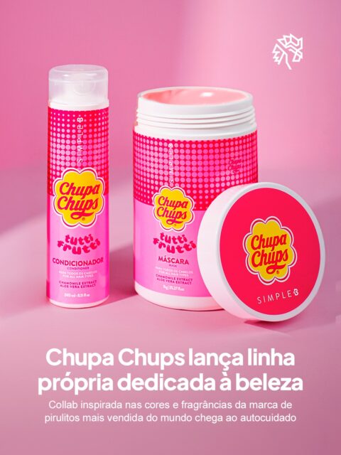 A infância deixa marcas que o mercado de beleza sabe explorar bem, e o sabor de um doce específico costuma ser uma das lembranças mais fortes. É com essa nostalgia que a BR Cosmetic e a Chupa Chups se encontram em uma nova collab.

A parceria resulta em duas linhas completas, uma voltada para o cuidado capilar e outra para o corpo, com produtos que reproduzem as cores, texturas e fragrâncias associadas à marca de pirulitos. O portfólio inclui desde itens para o banho até hidratantes labiais, ampliando a presença da collab em diferentes momentos da rotina.

Ao unir cor, fragrância e sensorialidade, a collab transforma o autocuidado em um momento lúdico que aproxima a marca do consumidor pela via afetiva.