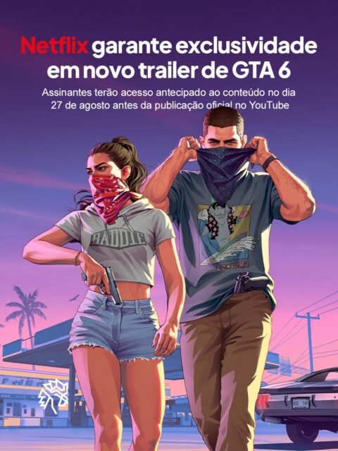 Netflix vai transformar a chegada de novas imagens de GTA 6 em um lançamento com acesso antecipado, criando uma janela de exclusividade para seus assinantes antes da liberação geral.
O acordo garante à Netflix a primeira exibição de um "olhar estendido" do aguardado jogo da Rockstar Games, horas antes de o material chegar ao canal oficial da desenvolvedora no YouTube e ao site oficial. A parceria coloca a marca no centro de um dos lançamentos mais aguardados da indústria dos games e transforma um intervalo de horas em diferencial de assinatura.
A exibição exclusiva acontece às 16h do dia 27 de agosto, no horário de Brasília, com liberação geral às 22h.