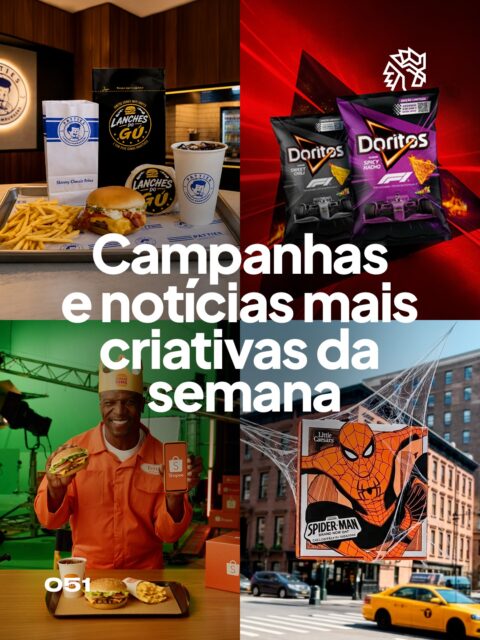 Chegou a sexta-feira e é hora de relembrar o que movimentou a comunicação nos últimos dias aqui nos @publicitarioscriativos.
Terry Crews vestiu a coroa do Burger King para estrelar a parceria com a Shopee, distribuindo cupons de R$ 20 a quem pedir o King em Dobro, enquanto a Doritos acelerou junto com a Fórmula 1 e lançou o Spicy Nacho, sabor picante inédito no Brasil disponível até dezembro.
Já a Johnnie Walker escolheu o Dia dos Pais para expandir a plataforma Keep Walking, permitindo personalizar garrafas dos rótulos Red, Black e Gold Label Reserve com mensagens gravadas em até 24 horas pelo Mercado Livre.
O destaque ficou com a Cinemark. Para celebrar os 25 anos de Harry Potter, a rede criou um balde de pipoca em formato de Chapéu Seletor, apoiado sobre livros que representam as quatro casas de Hogwarts.
Qual desses cases mais chamou sua atenção?