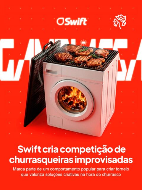 A Swift lança “Gambiassa”, competição de churrasqueiras improvisadas criada a partir de um comportamento típico, mostrando como o Brasil é o cenário perfeito para ideias que nascem da criatividade e da adaptação no dia a dia.

O projeto reúne participantes que ganharam destaque nas redes com soluções inusitadas, agora desafiados a construir e executar suas próprias estruturas enquanto entregam resultado no preparo, equilibrando improviso, técnica e sabor.

Mais do que entretenimento, a iniciativa transforma um hábito cultural em conteúdo proprietário e reforça o posicionamento da marca, mostrando que dá para improvisar muita coisa no churrasco, mas quando o assunto é carne, o padrão continua sendo essencial.