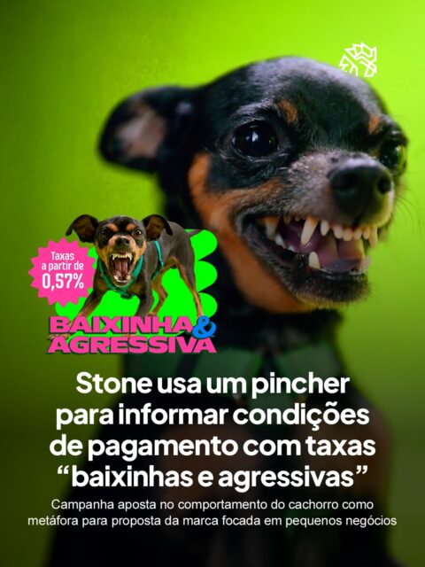 A Ton decidiu fugir do óbvio ao escolher um pincher como protagonista para sua nova campanha, explorando o contraste entre o tamanho do animal e sua atitude intensa, criando uma alusão para traduzir as taxas baixas de seus produtos com impacto real no dia a dia de quem empreende.

Com uma linguagem leve e bem-humorada, a marca constrói uma narrativa que aproxima o tema financeiro da rotina dos pequenos negócios, usando o comportamento do cachorro para simplificar um assunto que costuma ser técnico e distante.

Ao transformar o benefício em entretenimento, a campanha reforça o posicionamento da empresa como uma solução acessível e prática.