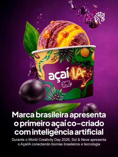 O primeiro açaí do mundo cocriado com inteligência artificial nasce da união entre tecnologia, repertório humano e a riqueza dos biomas brasileiros, transformando dados em uma experiência sensorial inédita que vai além do produto.

Desenvolvido pela @soleneveoficial, o AçaíIA combina a base amazônica do açaí com o frescor do cajá da Mata Atlântica e a intensidade do Cerrado com castanha de baru e mel de abelhas nativas, criando um sabor que traduz diversidade em cada detalhe

Apresentado durante o World Creativity Day 2026, o lançamento ganha ativações com degustação e experiências imersivas que revelam o processo criativo por trás da receita, mostrando como a inovação pode sair do conceito e chegar até o consumo.