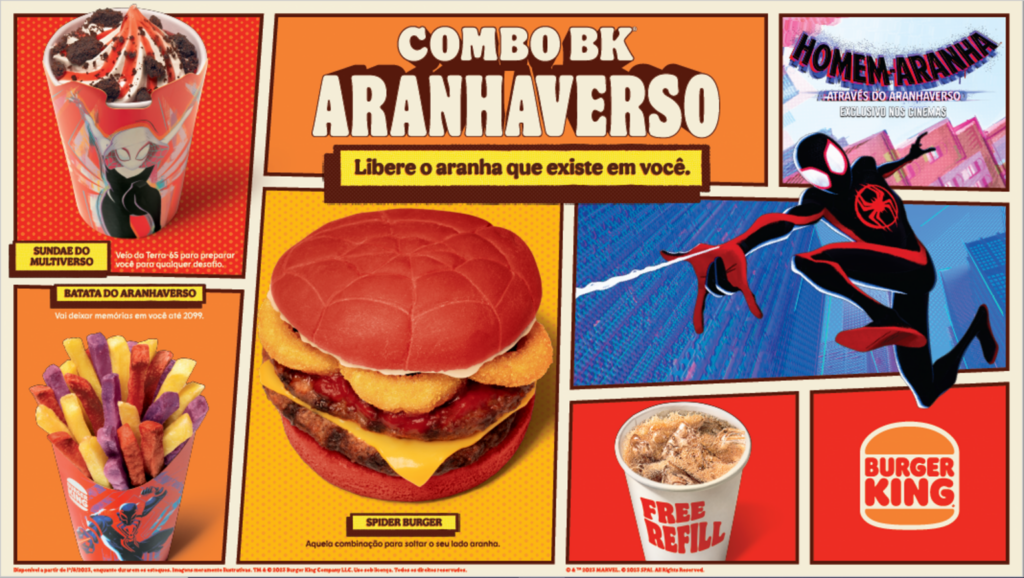 Combo Homem-Aranha (Fonte: Burger King / Reprodução: Publicitários Criativos)