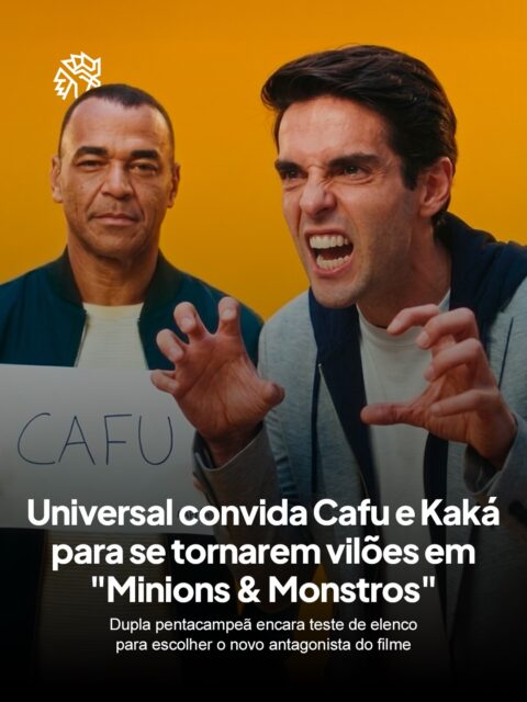 Aproveitando o clima de Copa do Mundo, a Universal Pictures estreia uma campanha protagonizada por Cafu e Kaká para divulgar o lançamento de “Minions & Monstros”, terceiro capítulo da franquia derivada de “Meu Malvado Favorito”.
Na campanha, os pentacampeões mundiais participam de um teste de elenco para interpretar os monstros da nova animação da Illumination, disputando o papel com a mesma intensidade que levaram para os gramados.
Em “Minions & Monstros”, os personagens amarelos são astros de Hollywood na época do cinema mudo que, com a transição para o cinema falado, decidem dirigir o próprio filme, escolhendo o elenco do show.