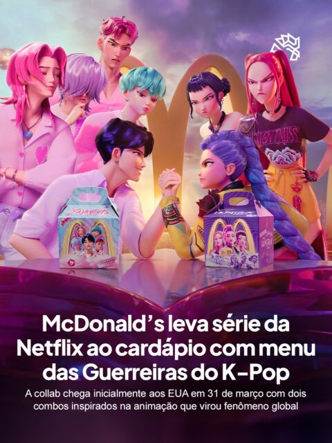 A nova campanha do McDonald’s mergulha no universo de Guerreiras do K-Pop com dois menus temáticos que unem o sabor clássico à estética coreana. Entre os destaques estão as batatas com tempero de ramyeon, molhos exclusivos, sobremesa especial e photocards colecionáveis.
A ação reforça a estratégia da rede em transformar o cardápio em uma extensão do entretenimento, conectando-se diretamente com a cultura fandom. Por enquanto, a novidade é exclusiva para o mercado norte-americano, sem previsão de lançamento em outros países.
#Mcdonalds #guerreiraskpop #combo #menu