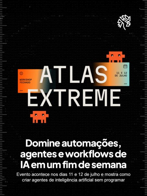 Inteligência artificial deixou de ser apenas uma ferramenta para gerar textos e imagens. O movimento mais recente do mercado está nos agentes de IA, sistemas capazes de executar tarefas, tomar decisões e conectar diferentes plataformas de forma praticamente autônoma.
É esse cenário que o Atlas Extreme, da @0verlens, pretende explorar. Durante dois dias de treinamento ao vivo, os participantes aprendem a criar fluxos automatizados utilizando ferramentas como ChatGPT, Claude e Gemini, integradas a bancos de dados, automações e outros recursos, sem necessidade de experiência com programação.
A imersão acontece nos dias 11 e 12 de julho, com 16 horas de conteúdo ministradas por Ruan Braz, fundador da Overlens. O nosso cupom 🎟️ PUBLICITARIOSCRIATIVOS garante 40% de desconto na inscrição, reduzindo o valor para R$ 20,94.
O acesso está disponível pelo link da bio.