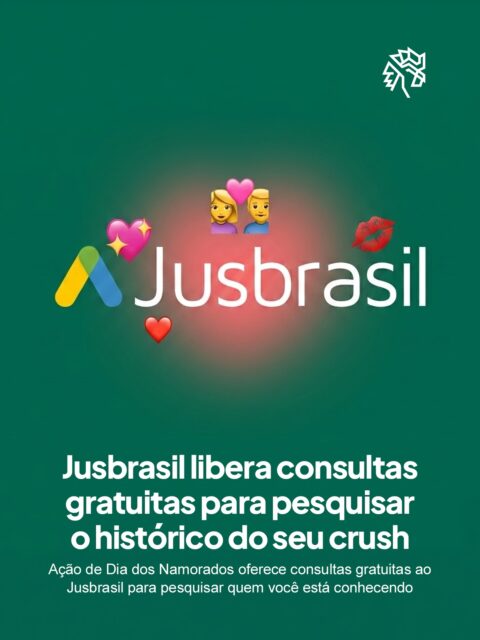 Pesquisar alguém antes de um encontro já faz parte da rotina de muitos brasileiros. O Jusbrasil decidiu transformar esse comportamento no ponto de partida da campanha de Dia dos Namorados, oferecendo até três consultas gratuitas ao Jusbrasil Confere.

A ação já está disponível e vai até 14 de junho com consultas que podem ser ativadas pelo site oficial, com validade de 30 dias. Segundo pesquisa da Norton, 57% dos usuários de apps de relacionamento pesquisam a outra pessoa antes de um encontro presencial.

Para ampliar a conversa nas redes, a campanha escala creators como Preta Araújo, Barbara e Vinícius e Alexandra Gurgel, que abordam os rituais de confiança nos relacionamentos contemporâneos.
