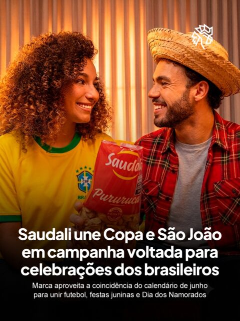 Em 2026, o calendário juntou Copa do Mundo, festas juninas e Dia dos Namorados praticamente no mesmo período. Aproveitando essa coincidência, a @saudalialimentos decidiu reunir esses momentos em uma única campanha, construída em torno da ideia de celebrar junto e mostrar que o brasileiro encontra motivos para confraternizar em diferentes ocasiões.

A estratégia incluiu filme para TV, mídia OOH, ações de sampling e ativações em cidades selecionadas. O roteiro também inverteu o papel tradicional do torcedor ao colocar a mulher como quem lembrava o parceiro de que era dia de jogo, reforçando que a paixão pelo futebol fazia parte da rotina de diferentes públicos.