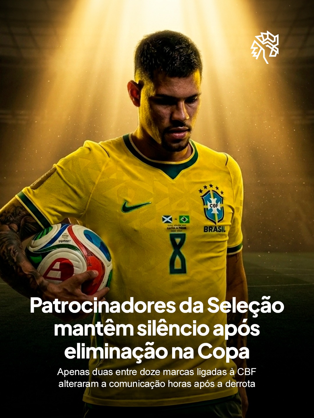 Antes das oitavas de final contra a Noruega, marcas patrocinadoras da CBF publicaram conteúdos de expectativa e campanhas de incentivo à Seleção Brasileira nas redes sociais. Esse tipo de comunicação costuma se intensificar em dias de jogo decisivo na Copa do Mundo.
Após o apito final, com a derrota por 2 a 1, a maioria das doze marcas patrocinadoras não publicou nada sobre o resultado. Duas delas alteraram rapidamente sua comunicação nas horas seguintes, enquanto as demais mantiveram os canais sem novas publicações até o momento.
Levantamentos publicados por veículos de comunicação registraram esse padrão de resposta entre as marcas horas depois da eliminação.