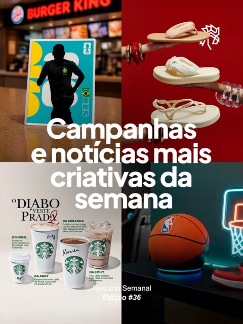 Chegou a sexta-feira e é hora de relembrar o que movimentou a comunicação nos últimos dias aqui nos @publicitarioscriativos.

Tinder criou uma campanha que materializa términos ao transformar um caminhão de lixo em ponto de descarte simbólico, convidando o público a abrir espaço para novas histórias. Adidas resgata a estética do relógio digital dos anos 90 ao transformá-lo em anel, combinando referência retrô e inovação em uma leitura mais contemporânea do acessório.

Já a Nike, por outro lado, vem sendo questionada por suas decisões estratégicas de comunicação. Desta vez, um anúncio exibido na maratona de Boston foi interpretado como excludente por parte do público, gerando repercussão negativa e reacendendo discussões sobre inclusão, enquanto outras marcas seguem explorando conexões culturais para ampliar relevância.

A estreia de “O Diabo Veste Prada 2” impulsiona movimentos com marcas aproveitando o lançamento para criar produtos e narrativas conectadas ao filme. A Starbucks desenvolveu um cardápio inspirado nos personagens, enquanto a Havaianas reinterpretou o universo fashion do longa em uma coleção que reforça a força das collabs guiadas por repertório cultural, com estreia marcada para 30 de abril.

Qual desses cases mais chamou sua atenção?