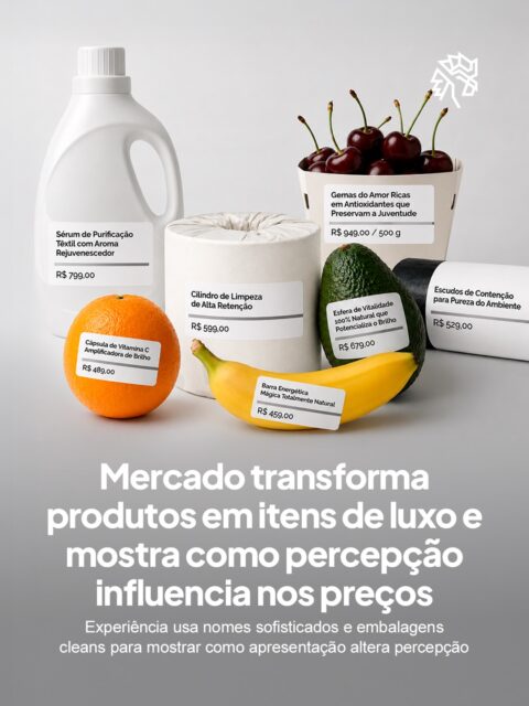 Frutas comuns ganharam aparência de itens sofisticados em uma experiência criada para provocar o público sobre consumo e percepção. A ideia apresenta alimentos do dia a dia com nomes elaborados, visual minimalista e preços propositalmente elevados.

A proposta faz uma crítica à forma como linguagem, posicionamento e construção de marca conseguem influenciar a percepção das pessoas. O experimento transforma produtos simples em objetos premium para gerar reflexão sobre valor, consumo e comportamento.

A The Ordinary trouxe a experiência ao Brasil no começo do Mês, no Mercado de Pinheiros, em São Paulo. A iniciativa faz parte da campanha global “The Markup Marché”, que usa uma crítica cultural para discutir valor, transparência e construção de marca.