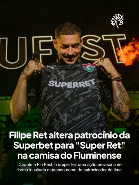 O patrocínio de apostas domina hoje a grande maioria das camisas da Série A, num momento em que o setor enfrenta cerco regulatório crescente e cobrança por publicidade responsável. Foi justamente nesse cenário que Filipe Ret decidiu intervir na camisa oficial do Fluminense.

Durante a Flu Fest, festa que celebrou os 124 anos do clube nas Laranjeiras, o rapper apagou parte da letra do patrocinador com corretor líquido e reescreveu o texto como "Super Ret", brincando com o próprio nome em cima do palco.