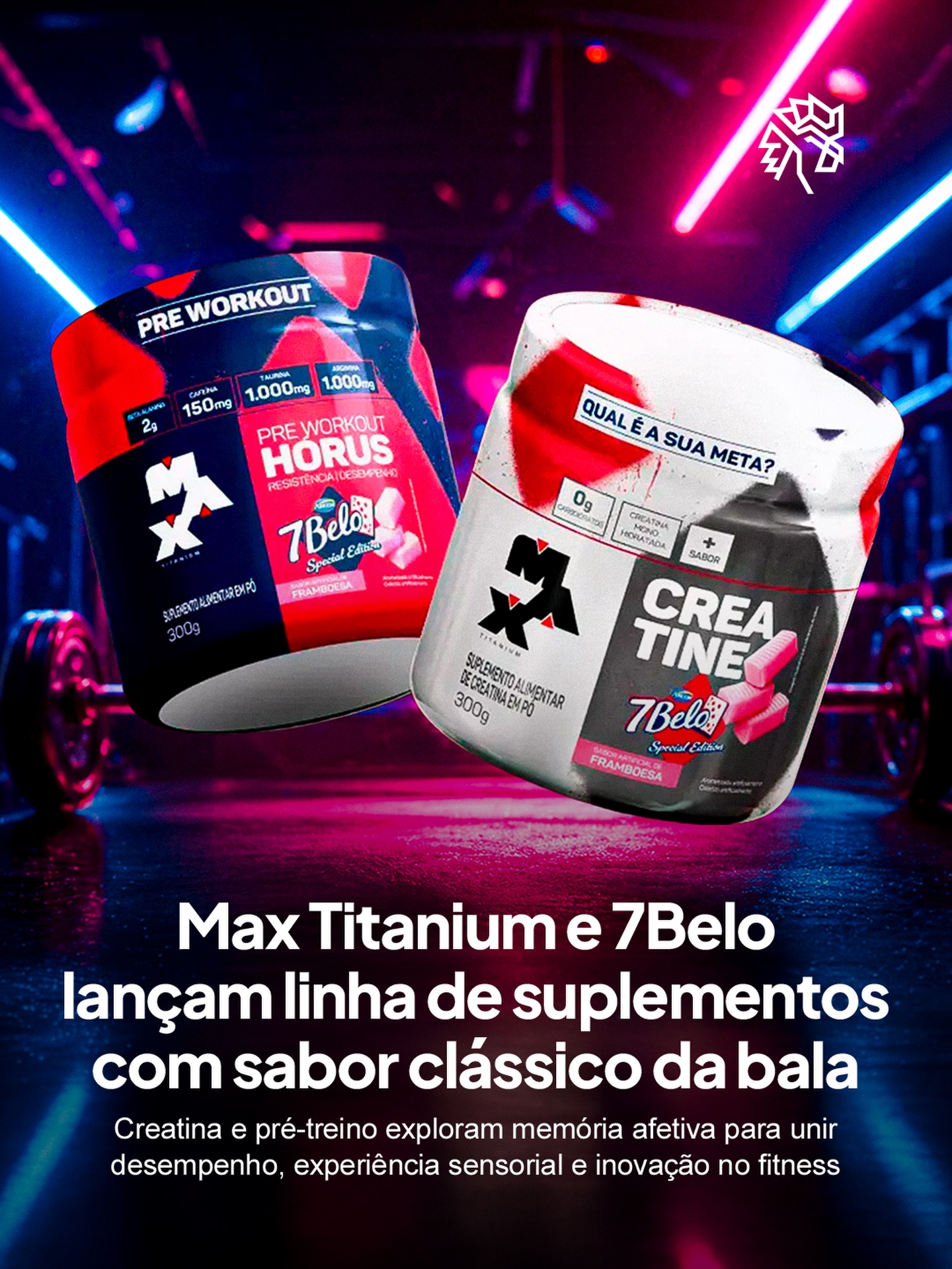 A parceria entre Max Titanium e 7Belo transforma um dos sabores mais nostálgicos do país em experiência dentro do universo fitness, conectando memória afetiva com rotina de treino. A proposta reforça como marcas podem se aproximar do público a partir de referências já consolidadas no dia a dia.

Com a Creatina 7Belo e o pré-treino Hórus 7Belo, a novidade mantém foco em performance, mas amplia a percepção ao incorporar aroma, cor e gosto característicos da bala, criando uma nova forma de consumo dentro da categoria. O movimento também marca a primeira versão saborizada da creatina no portfólio da marca.

Apresentados durante a Arnold Sport South America, os produtos chegam ao mercado com distribuição ampla e alinhados à nova identidade visual da Max Titanium, reforçando consistência e percepção de modernidade.