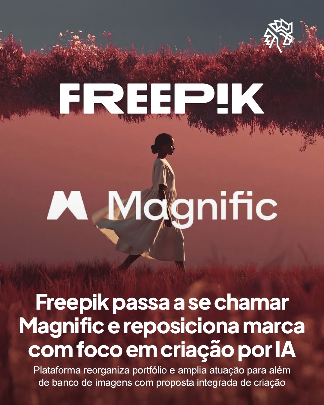A Freepik iniciou um movimento de reposicionamento ao adotar Magnific como nova frente de marca, refletindo uma mudança estratégica que amplia sua atuação para além do banco de imagens e vetores que consolidou sua popularidade ao longo dos anos.

A proposta passa por integrar diferentes ferramentas em um único ambiente, com foco em criação assistida por inteligência artificial, reunindo recursos que antes estavam distribuídos e simplificando a experiência para quem produz conteúdo.

Mesmo com a mudança, contas, planos e funcionalidades seguem ativos neste primeiro momento, enquanto a empresa avança na construção de um ecossistema mais completo, reforçando um caminho que aponta para menos busca por assets e mais produção dentro da própria plataforma.