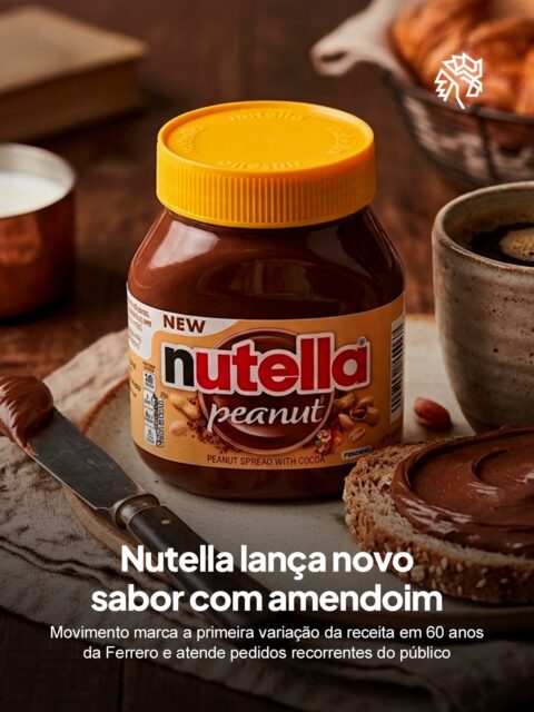 A Nutella decidiu atualizar um dos produtos mais icônicos do seu portfólio ao apresentar uma nova versão com amendoim, mantendo a base cremosa já conhecida e adicionando um novo elemento ao sabor clássico que domina o mercado há anos.

A novidade surge após uma longa demanda dos consumidores e ganha tração com ativações físicas e presença em grandes varejistas, ampliando o alcance e reforçando o interesse em torno dessa mudança inédita na história da marca.

Mesmo com a novidade, a marca preserva sua identidade ao manter a essência da receita original, criando uma extensão que abre espaço para experimentação sem romper com o vínculo já estabelecido com o público.