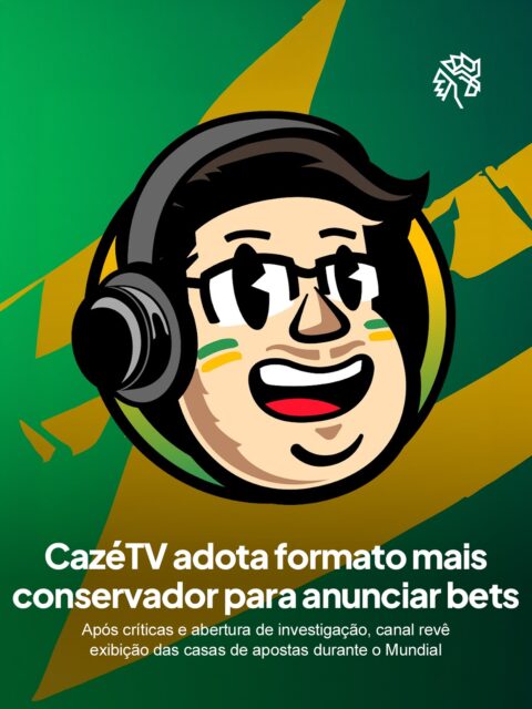 A publicidade de apostas virou um dos temas mais sensíveis das transmissões esportivas no Brasil. Com a audiência gigantesca do Mundial, a pressão de reguladores e do público sobre essas marcas só cresceu.

Diante das cobranças, a CazéTV afirmou ter ouvido o debate e revisto como apresenta seus parceiros do setor durante os jogos. Em nota ao Estadão, disse passar a aplicar um padrão mais específico e conservador para essas ativações.

O movimento mostra um veículo reagindo à leitura do próprio público antes que a regra venha de fora. Em vez de esperar a definição regulatória, a marca se antecipa.