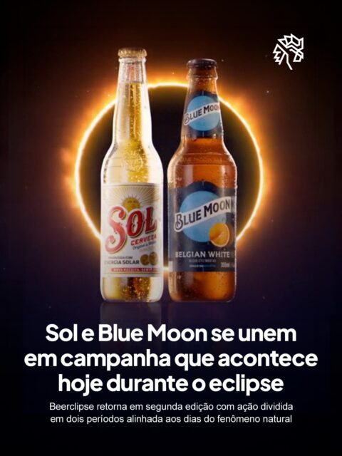 O eclipse transforma dois corpos celestes em um só espetáculo, e é dessa raridade que o Grupo HEINEKEN parte para reforçar a conexão entre Sol e Blue Moon. O Beerclipse volta para sua segunda edição no Brasil, unindo as duas marcas em uma campanha que já nasceu de uma associação espontânea do consumidor.
A ação já está valendo e segue até o dia 14, com a mecânica de compra de 6 unidades de Blue Moon e ganho de 3 unidades de Sol. Hoje, dia do eclipse, o iFood potencializa a oferta com desconto nos combos, além da presença em redes de mercado em todo o país. Um segundo período de ativação acontece de 24 a 28 de agosto.
Ao transformar uma coincidência de consumo em narrativa de marca, o Beerclipse mostra como associações espontâneas do público podem virar plataforma criativa recorrente.