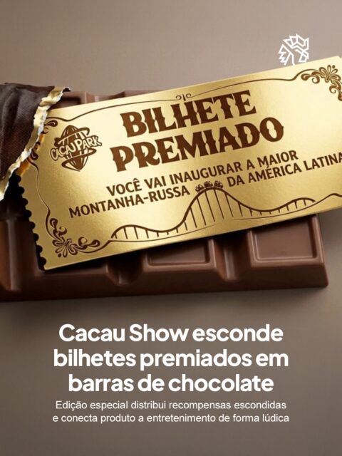 A Cacau Show colocou em circulação barras de chocolate com bilhetes premiados escondidos dentro das embalagens, criando uma mecânica simples que transforma a compra em uma chance de recompensa imediata. A proposta segue a lógica de estimular curiosidade no ponto de venda e aumentar a recorrência de consumo.
Ao todo, serão 100 bilhetes dourados distribuídos entre os produtos, com prêmios que incluem a participação na inauguração da maior montanha-russa da América Latina no parque da marca. A dinâmica conecta diretamente o portfólio ao ecossistema de entretenimento da empresa.
A iniciativa reforça uma estratégia comum no varejo, que usa surpresa e recompensa como gatilhos de atenção, ampliando o interesse pelos produtos e incentivando novas compras.
#CacauShow #marketing #promocao #varejo