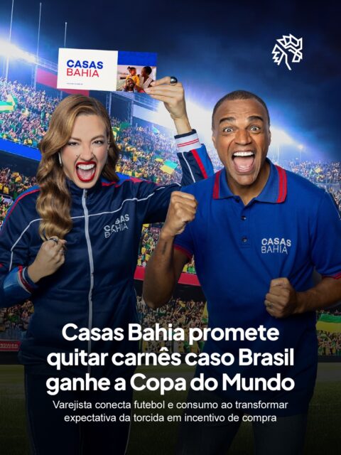 A Casas Bahia aposta no clima da Copa para se aproximar ainda mais do público, transformando um dos momentos mais relevantes do calendário em uma narrativa que mistura emoção, torcida e consumo, reforçando sua presença dentro da cultura popular brasileira.
A estratégia usa o futebol como ponte direta com os consumidores, explorando identificação, carisma e repertório coletivo, com participação de Denilson e Beatriz Reis, que ajudam a amplificar a conexão com quem acompanha cada jogo dentro e fora de casa.
Na prática, a campanha promete quitar o saldo de TVs compradas no carnê caso o Brasil conquiste o título, válida para modelos a partir de 65 polegadas adquiridos até 5 de abril, conectando incentivo direto com decisão de compra.
#Casasbahia #copa #varejo #carne
