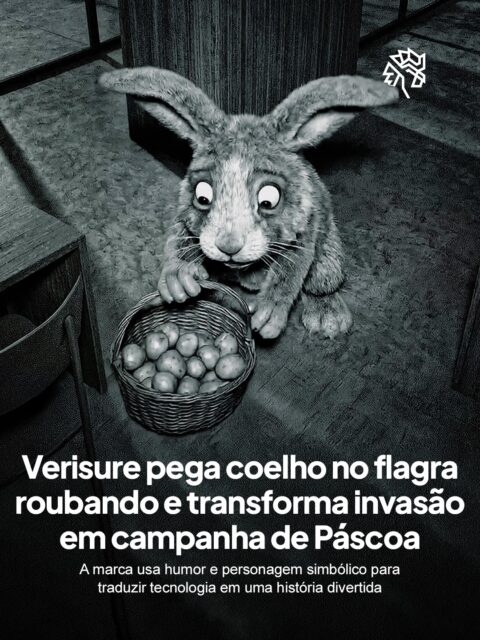 A Verisure aposta no coelhinho da Páscoa para mostrar como o sistema reage a qualquer movimentação inesperada, partindo de um insight cultural conhecido e transformando esse gesto em uma situação de invasão, criando contraste e curiosidade logo no início.

No filme, o personagem tenta cumprir sua missão, mas ao entrar em uma casa protegida é rapidamente identificado, dando início a uma narrativa leve e irônica, onde o próprio coelho relembra o ocorrido enquanto apresenta as funcionalidades.