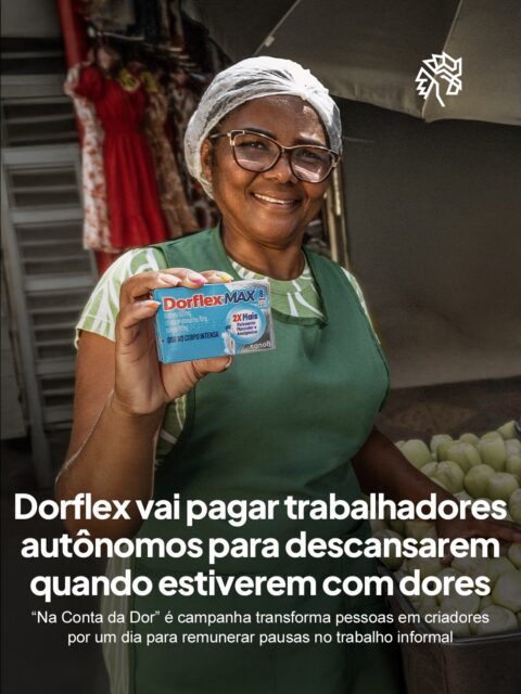 Para quem trabalha por conta própria, parar por causa de dor pode significar impacto direto na renda, segundo o IBGE mais de 25 milhões de brasileiros vivem dessa realidade e muitos seguem trabalhando mesmo com desconfortos físicos por não poderem abrir mão de um dia de ganho.

Partindo desse cenário, Dorflex apresenta a plataforma “Na Conta da Dor”, criada pela Publicis Brasil, que propõe algo pouco comum, remunerar o descanso ao transformar trabalhadores informais em criadores da marca por um dia, com pagamento pela produção de conteúdo.

A mecânica é simples, até 6 de abril interessados podem se inscrever, os selecionados recebem briefing, produzem o material e após a publicação recebem o cachê, garantindo uma pausa remunerada enquanto a marca direciona investimento para gerar impacto direto na vida de quem quase nunca pode parar.

Mais detalhes em breve no perfil oficial da @dorflex