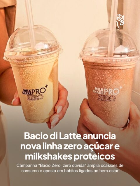 A Bacio di Latte decidiu ampliar sua presença em uma categoria que cresce cada vez mais e apresentou a linha Bacio Zero, movimento que leva a marca para o território wellness sem abrir mão da experiência premium e artesanal que já faz parte da sua identidade.

As novidades incluem versões sem adição de açúcar dos sabores Pistacchio, Cioccolato e Doce de Leite, além dos novos milkshakes Pro + Zero com 30g de proteína por unidade, mantendo ingredientes já conhecidos da marca, como creme de leite fresco, cacau e pasta de pistache.

Criada pela Duuna Agency, a campanha apresenta o conceito “Bacio Zero, zero dúvida” para quebrar percepções sobre produtos funcionais e reforçar a principal mensagem da marca: continuar entregando sabor, textura e experiência, agora em novos momentos da rotina.