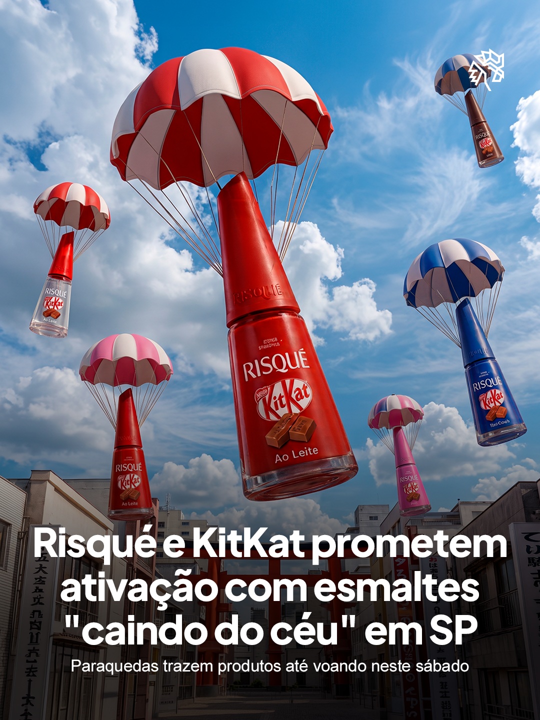 Neste sábado, 29 de agosto, às 13h, a loja da Ikesaki na rua Galvão Bueno, na Liberdade, recebe o lançamento da coleção de esmaltes assinada por Risqué e KitKat. Pequenos paraquedas carregando os produtos descem do alto e podem aterrissar nas mãos de quem estiver por perto.
A linha reúne nove cores inspiradas no universo da marca de chocolates, com o diferencial de liberar um cheirinho de chocolate após a secagem. O momento também antecede a presença da Ikesaki na Beauty Fair 2026.
A ação reforça a estratégia da varejista de transformar lançamentos em vivências que ficam na memória do consumidor.
