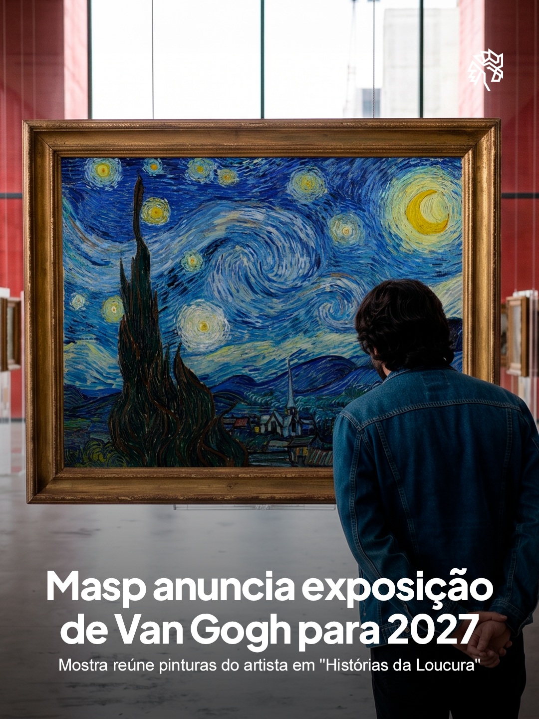Em 2027, o Masp dedica parte de sua programação ao ciclo "Histórias da Loucura", que tem a exposição de Van Gogh como um dos pontos altos. A mostra reúne as quatro telas do artista já presentes no acervo do museu. Por enquanto, o museu confirma apenas o ano da abertura, sem revelar mês, dia ou a lista completa de obras.
No dia 22 de outubro, das 11h às 17h30, acontece o seminário gratuito e online "Van Gogh delirante", transmitido pelo canal do Masp no YouTube. O encontro reúne pesquisadores e curadores para abrir as discussões do ciclo.
Três das telas do acervo nascem durante a internação, entre elas "Passeio ao crepúsculo" e "A Arlesiana", enquanto "O escolar" foi pintada um ano antes, ainda em Arles.