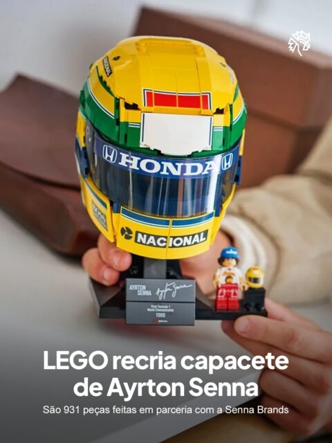 A LEGO e a Marca Senna se uniram para lançar um colecionável em meio à expansão do mercado global de brinquedos voltado a adultos que investem cada vez mais em peças ligadas a marcas e ídolos.
Batizado de LEGO Editions Ayrton Senna Helmet, o set reproduz o capacete amarelo com listras verde e azul da temporada de 1988, incluindo os grafismos dos patrocinadores, além de suporte com placa comemorativa e minifigura exclusiva do piloto estampada com o Senninha.
Com lançamento simultâneo em diversos países, a Senna Brands reforça sua estratégia de expansão internacional, transformando a imagem do tricampeão em símbolo que conecta gerações e mercados diferentes.